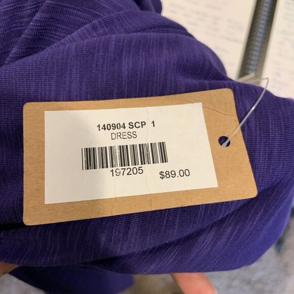 NWT Title Nine Matahari Dress Reversible Purple Jersey Knit Size S Preppy Active - Picture 9 of 9